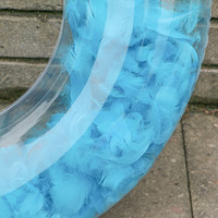 Bouée de natation gonflable en forme de cœur avec plumes Zhanxing PVC 120 cm pour femmes