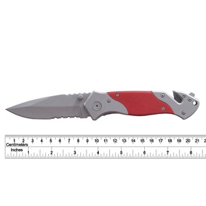 3.4 "Micro dentelé Drop Point lame ceinture de sécurité coupe-vitre G10 poignée une main ouvert doublure serrure couteau de sécurité - Product Image 5
