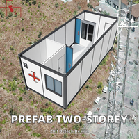 Complexe d'appartements préfabriqués en conteneurs détachables à deux étages de 20 et 40 pieds avec panneaux sandwich pour bureaux, cliniques et hôpitaux, à vendre