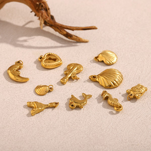 Diy Accessories 18k Gold Sail Cloth Shoes Iron Tower Bear Wolf <strong>Tooth</strong> Guitar Pendant Stainless Steel <strong>Charms</strong> Pendants For Necklace - Product Image 5