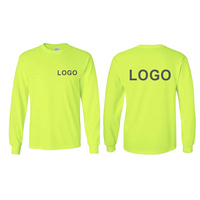 His Vis Shirts Chemises en polyester jaune fluorescent Construction d'été à séchage rapide Vêtements de travail respirants T-shirt à manches longues