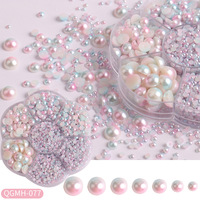 5600pcs perle en plastique à dos plat pour la décoration artisanale bricolage, perles de perles ABS 7 grilles boîte 2-10mm dos plat demi rond demi perles Kit