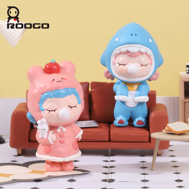 6PCS Custom Hand-painted Kawaii Resin Angel Cartoon Blind Box An'an's Pajama Party Mini Figures Mystery Box Toys Cute