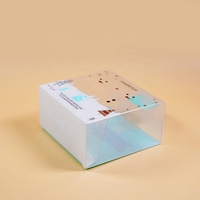 Boîte en plastique rectangulaire transparente personnalisée en PET écologique avec crochet, emballage pour cosmétiques et houppettes