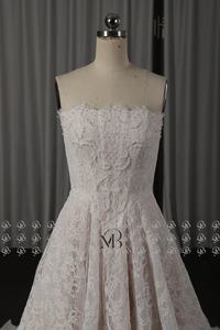 Mily nupcial MHL681 A-Line Zipper Voltar mangas Pérolas Lace Vestidos De Casamento com Espartilho - Product Image 3