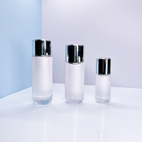 Flacons cosmétiques de luxe ovales et ronds en verre, 40 ml-120 ml, avec pompe et pipette pour sérum, fond de teint, emballage personnalisé