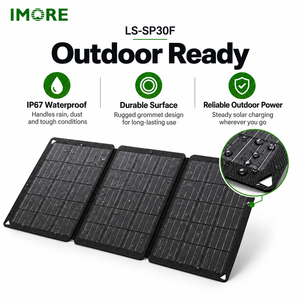 Panel Solar Plegable de 30W, 23% de Eficiencia, Monocristalino, USB Tipo C, IP67, Cargador Portátil para Camping, Senderismo y Uso en Exteriores - Product Image 1