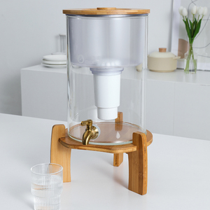 Jarra de Vidrio Manual <span class=keywords><strong>Bluetech</strong></span> HS552 de 8.5L con Filtro de Bambú y Tapa de Acero Inoxidable para Uso Doméstico, Elimina el Cloro/Metálicos Pesados - Product Image 1