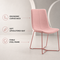 Chaise de salle à manger moderne européenne rembourrée en tissu, base en métal, sans accoudoirs, pour salle à manger, salon, bar à domicile, hôtel