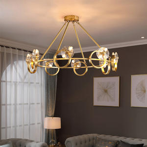 Lustre en cristal de style nordique de luxe avec hauteur réglable et taille moyenne pour salon, salle à manger, chambre à coucher - Product Image 3