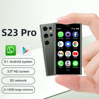 Mini téléphone portable élégant S23 Pro Mini 2 Go + 16 Go, écran 3,0 pouces, Android 9.0, double SIM, Quad Core, 3G, compatible toutes réseaux, débloqué, OEM