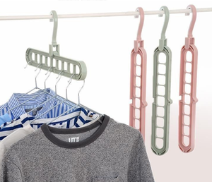 En gros, Organisateur de vêtements multifonctionnel en plastique pliable à 9 trous, avec rotation à 360 degrés, 9-en-1 - Product Image 3