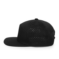 Gorra Snapback transpirable de hip-hop con ala plana y Frente plana de gama alta con logotipo personalizado, gorra Snapback de 5 paneles