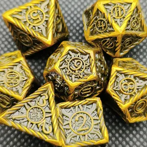 DND Metal Dice Set Dragon Scale For Role Playing Games Polyhedral Dice Set DND For Dungeons And Dragons