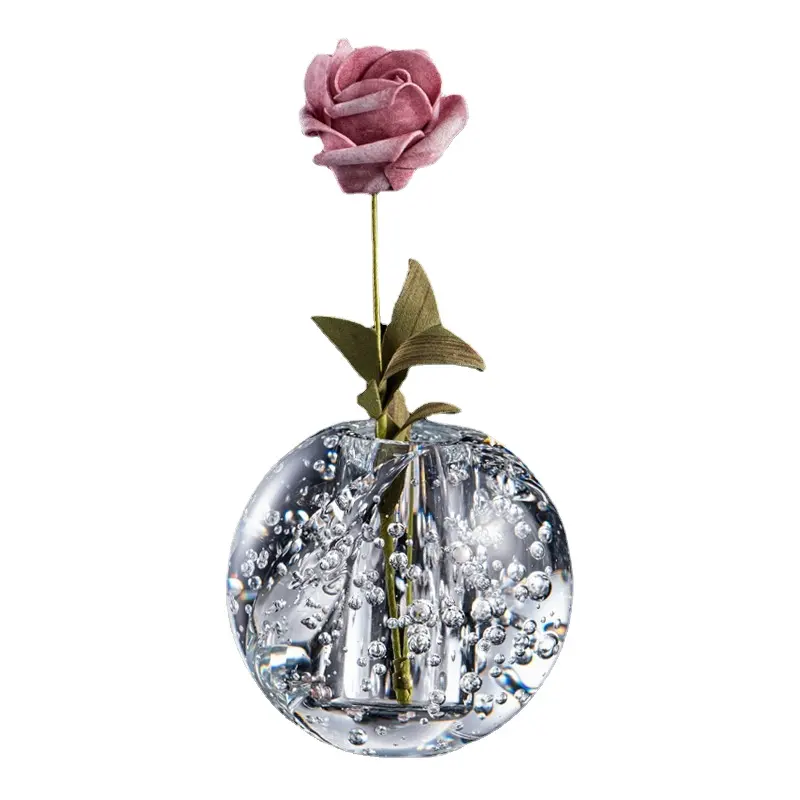 Modern light luxury K9 Crystal Bubble Vase Home frosted decoration decorate the wedding center vase