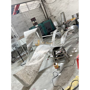 Custom Waterproof Art Deco Stainless Steel <b>Mirror</b> Polished Abstract Sculpture for Yard Decoration - Product Image 4