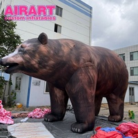 Ours brun gonflable imprimé en fourrure HD, mascotte géante réaliste pour exposition sur le thème de la faune, décoration animale forestière