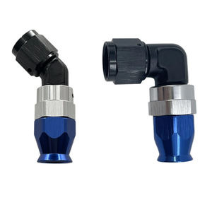Conector de Manguera Haofa de 90 Grados, Adaptador de Metal Azul con PTFE para Enfriador de Combustible/Aceite para Automóvil - Product Image 1