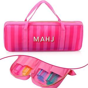 SNJY Bolsa <span class=keywords><strong>de</strong></span> almacenamiento para <span class=keywords><strong>mesa</strong></span> <span class=keywords><strong>de</strong></span> Mahjong con letras a rayas unisex, <span class=keywords><strong>de</strong></span> lona, ​​<span class=keywords><strong>de</strong></span> gran capacidad, plegable, multifuncional, portátil, para viaje - Product Image 1