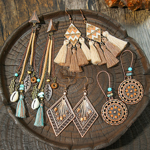 Ethnic Style <b>Drop</b> Earrings Antique <b>Bronze</b> Plated Tassel Women's Fashion Jewelry Alloy Imitation Pearl Beaded Earrings - Product Image 4