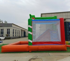 Château gonflable commercial sur le thème des poissons tropicaux avec zone de rebond, toboggan et piscine étanche - Product Image 6