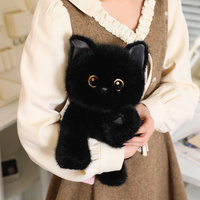 Peluche chat réaliste personnalisée, blanc et noir, jouet en peluche, animal en peluche, chat simulé