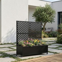 Paravent décoratif extérieur pour jardin, découpé au laser, avec bac à plantes, revêtement poudré, fabrication OEM ODM