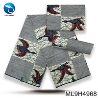 Tissu de Coton Imprimé Wax Africain Double Face 6 Yards/Pièce 150gsm Batik pour Robes de Mariée Pagne pour Garçons Filles