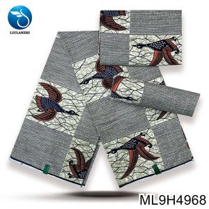 Tissu <span class=keywords><strong>de</strong></span> Coton Imprimé Wax Africain Double Face 6 Yards/Pièce 150gsm Batik pour Robes <span class=keywords><strong>de</strong></span> Mariée <span class=keywords><strong>Pagne</strong></span> pour Garçons Filles - Product Image 5