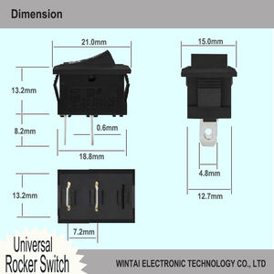 Переключатель-качалка Wintai-tech 21x15 мм, накладной, 240 В, 2 контакта, вкл/выкл - Product Image 3