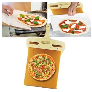 Pala a buccia per Pizza in bambù antiaderente strumento di cottura da cucina facile da far scorrere la buccia di Pizza in legno - Product Image 4