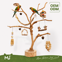 Support de jeu pour oiseaux en bois naturel, perchoir pour perroquet, branche d'arbre, aire de jeux en bois pour oiseaux de petite et moyenne taille