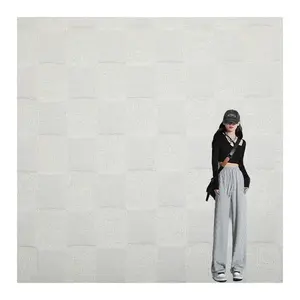 Hot Selling Customize Solid Color Checkered 100% Polyester Jacquard Knit Trousers Fabric