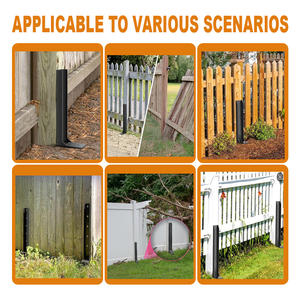 Lot de 6 supports d'ancrage en béton 34 po Base d'ancrage de poteau de clôture Ancres en acier pour clôture en <span class=keywords><strong>bois</strong></span> Garde-corps Pergola Porche - Product Image 2