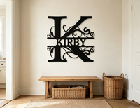 Lettres en métal personnalisées en spirale avec nom de famille, lettres 3D, police personnalisée, art mural pour la décoration de la véranda de la ferme