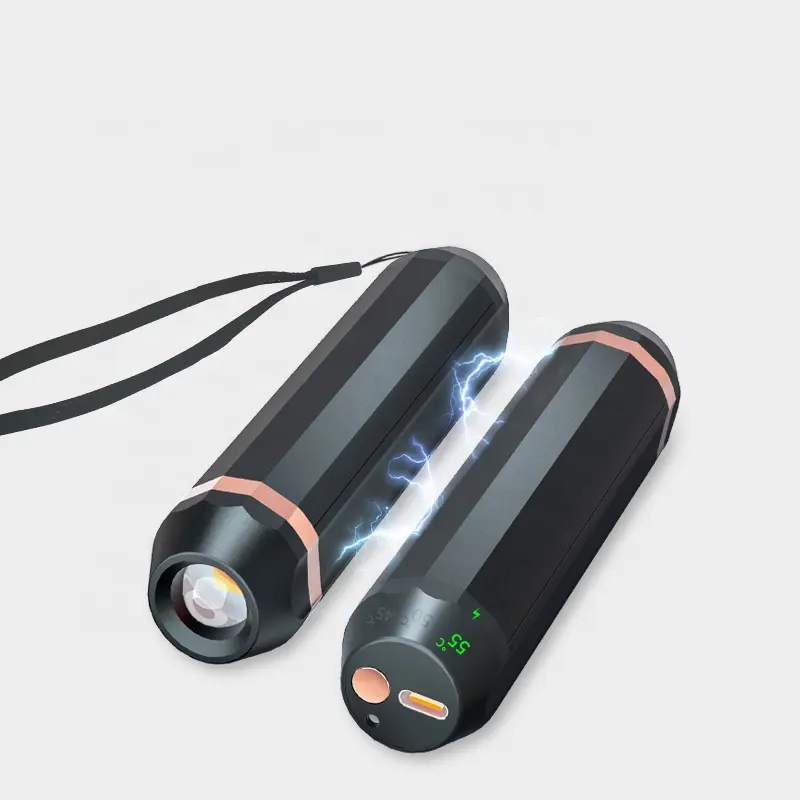 2023 Neueste C306 Hand wärmer Mini tragbare Zylinder Outdoor Notfall Taschenlampe Heizung Hand wärmer Power Bank