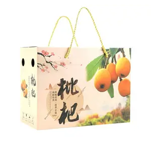 High Quality Custom Logo Portable food dried fruit packing box heavy fruit Banana Apple carton gift paper box