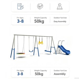 Set <span class=keywords><strong>Altalena</strong></span> e Scivolo Multifunzione in PVC <span class=keywords><strong>per</strong></span> Bambini, Attrezzatura da Gioco Commerciale <span class=keywords><strong>per</strong></span> Esterni, Capacità 500kg, Vendita all'Ingrosso - Product Image 4