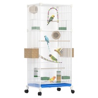 Cage de reproduction pour perroquets, calops et perruches, design moderne et luxueux en fer, avec système de sécurité, hauteur réglable, grande taille avec nid pour oiseaux