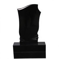 Vente en gros d'usine, pierre tombale en granit noir du Shanxi, style européen, design traditionnel, pierre commémorative pour cimetière, garantie de 5 ans