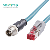 Cable de datos blindado con código A/D RJ45 de 4 y 8 pines, estándar industrial EN50155 EN50121 M12 Gigabit Ethernet CAT6A, cables de control