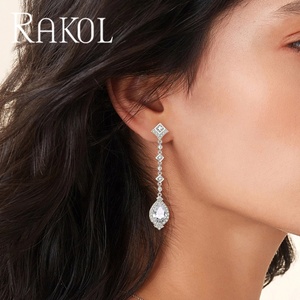 ต่างหูผู้หญิงเพทายสีเงิน EP2055 rakol - Product Image 6