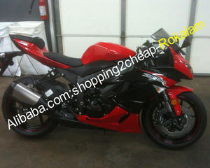 Para <span class=keywords><strong>Kawasaki</strong></span> Kit de carenado <span class=keywords><strong>ZX</strong></span>-6R 636, <span class=keywords><strong>2009</strong></span>, 2010, 2011, 2012 ZX6R 09 <span class=keywords><strong>10</strong></span> 11 12 <span class=keywords><strong>ZX</strong></span> 6R Rojo Negro de la carrocería carenados conjunto - Product Image 1