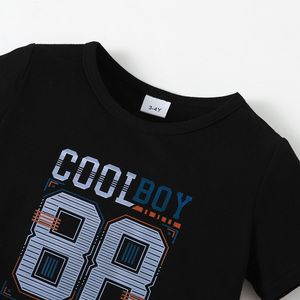 Vêtements pour bébé garçon 18 <span class=keywords><strong>mois</strong></span>, ensembles de tenue courte d'été pour bébé garçon <span class=keywords><strong>24</strong></span> <span class=keywords><strong>mois</strong></span>, manches courtes, lettres imprimées, hauts, Shorts en Denim élastique 2 pièces - Product Image 4