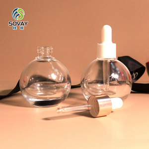 Venta Caliente de Botellas de Vidrio Transparente Ecológicas con Gotero de 10 ml, 20 ml y 50 ml, Forma Esférica Vacía para Aceite Esencial/Perfume/Cuidado de la Piel - Product Image 6