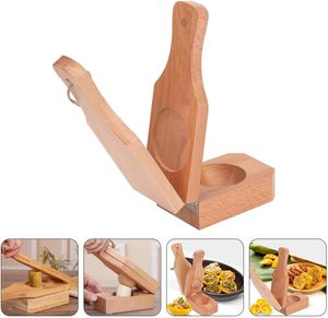 New Design Plantain Press Heart Shaped 2 in 1 Wooden Green Banana Smasher Maker Mold Kitchenware - Product Image 2