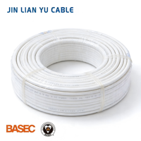 Câble plat BVVB double et terre 300/450V, conducteur en cuivre toronné, isolation PVC, usage en bâtiment, AS/NZS 5000.2