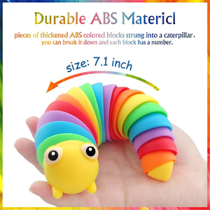 Grande <span class=keywords><strong>giocattolo</strong></span> unico arcobaleno per lumaca sensoriale articolato in movimento per Caterpillar in plastica resistente per bambini e adulti - Product Image 3