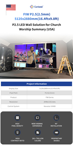 Canbest fiw p2.5 2.5 mét 4480x1920 mét 14.7x7.88ft trong nhà LED Video tường Màn hình hiển thị cho Nhà thờ Backdrop trong USA - Product Image 6