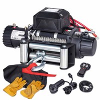 Treuil de voiture manuel et électrique de 5 tonnes étanche Ip67 tout-terrain avec corde en acier et synthétique tension 24V pour application automatique